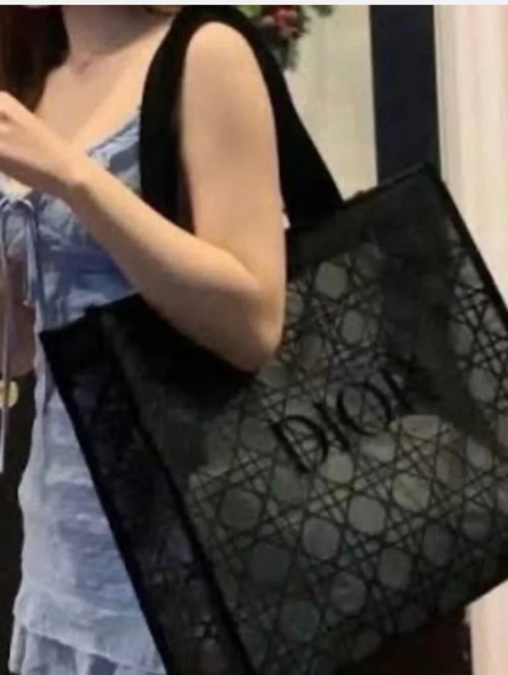Dior VIP Black Mesh Tote Bag